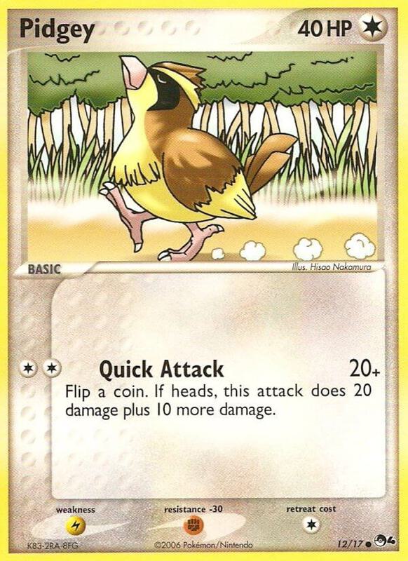 Pidgey Pokemon card from POP Series 4