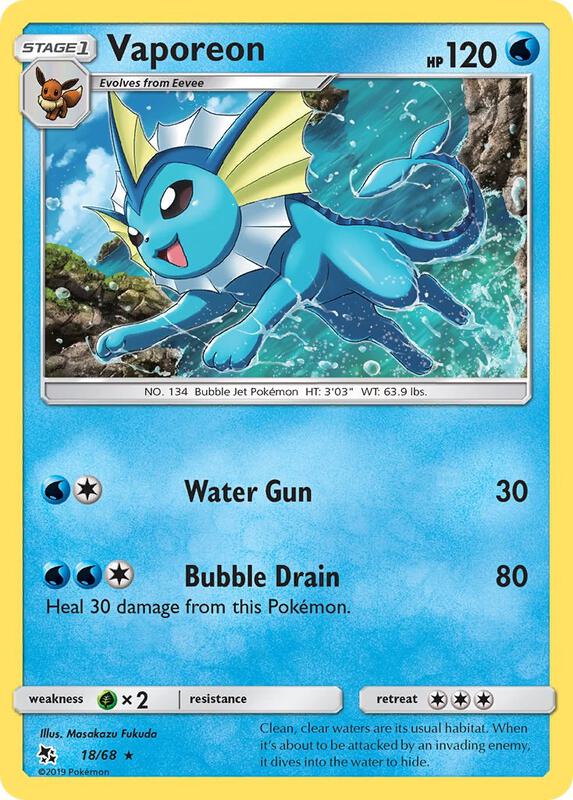 Vaporeon Pokemon card from Hidden Fates