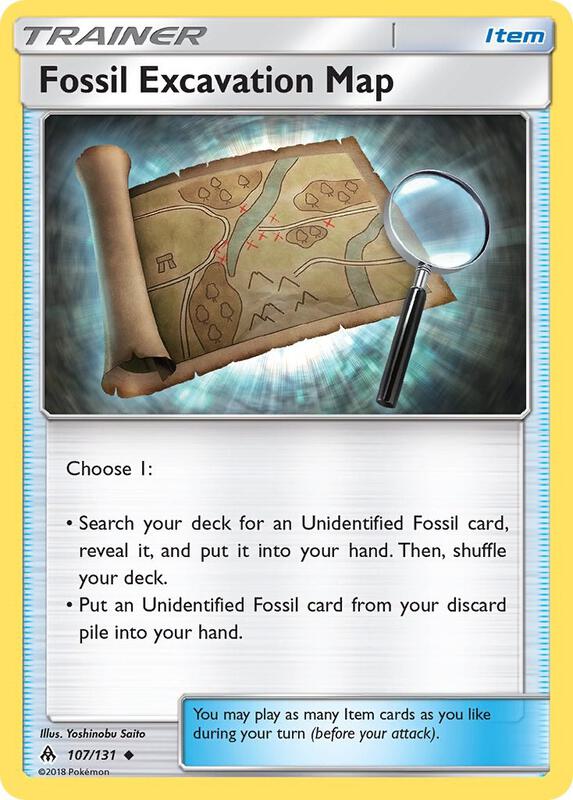 Fossil Excavation Map Pokemon card from SM - Forbidden Light