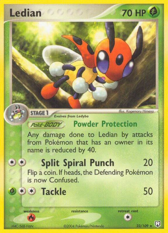 Ledian Pokemon card from Team Rocket Returns
