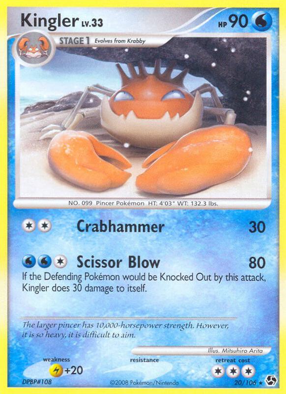 Kingler Pokemon card from Great Encounters
