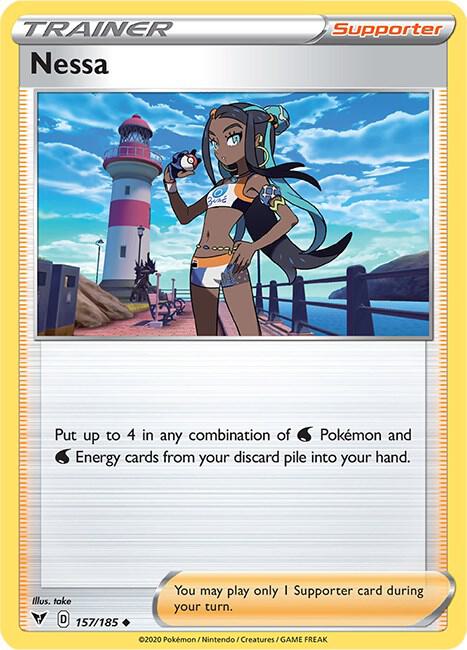Nessa Pokemon card from SWSH04: Vivid Voltage