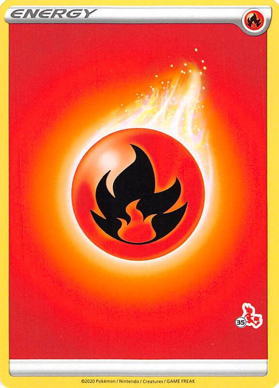 Fire Energy (#35 Cinderace Stamped) Pokemon card from Battle Academy 2022