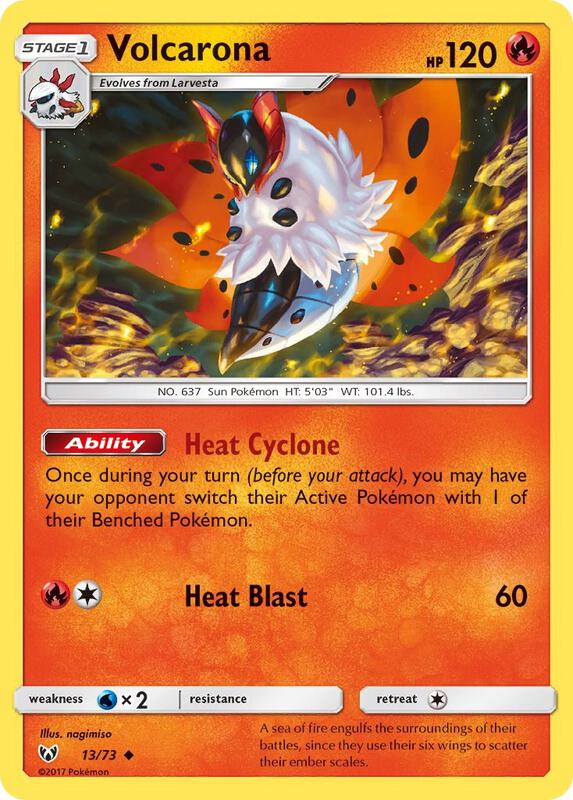 Volcarona Pokemon card from Shining Legends