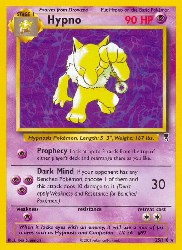 Hypno Pokemon card from Legendary Collection