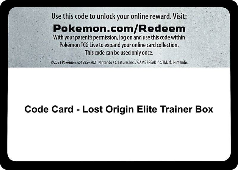 Code Card - Lost Origin Elite Trainer Box Pokemon card from SWSH11: Lost Origin