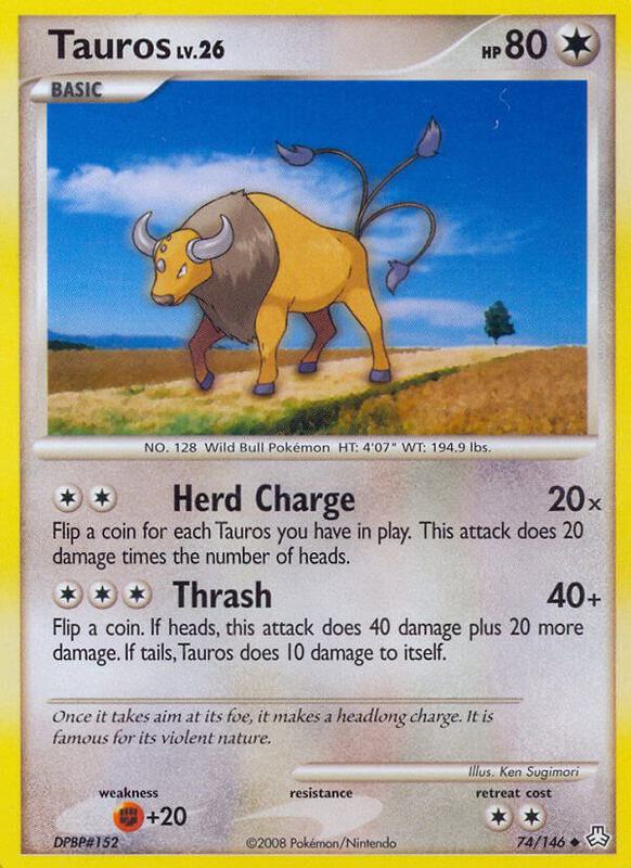 Tauros Pokemon card from Legends Awakened