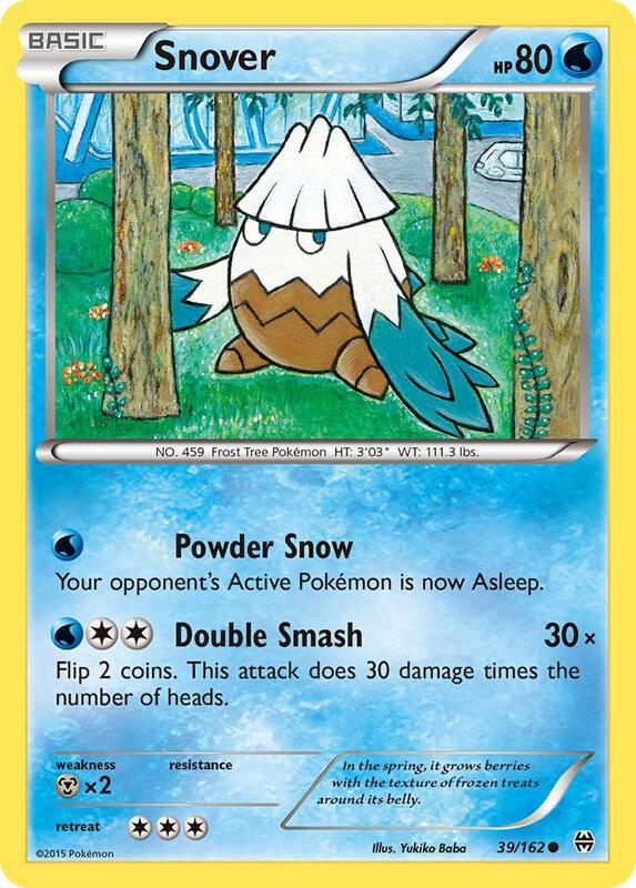 Snover Pokemon card from XY - BREAKthrough