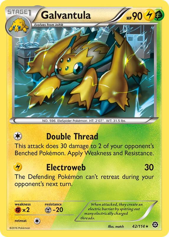 Galvantula Pokemon card from XY - Steam Siege