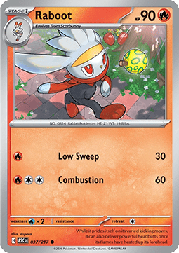 Raboot Pokemon card from Ascended Heroes