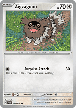 Zigzagoon Pokemon card from Phantasmal Flames