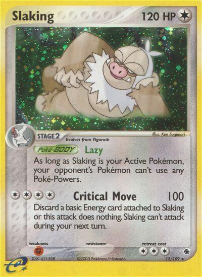Slaking Pokemon card from Ruby and Sapphire