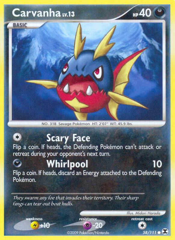 Carvanha Pokemon card from Rising Rivals