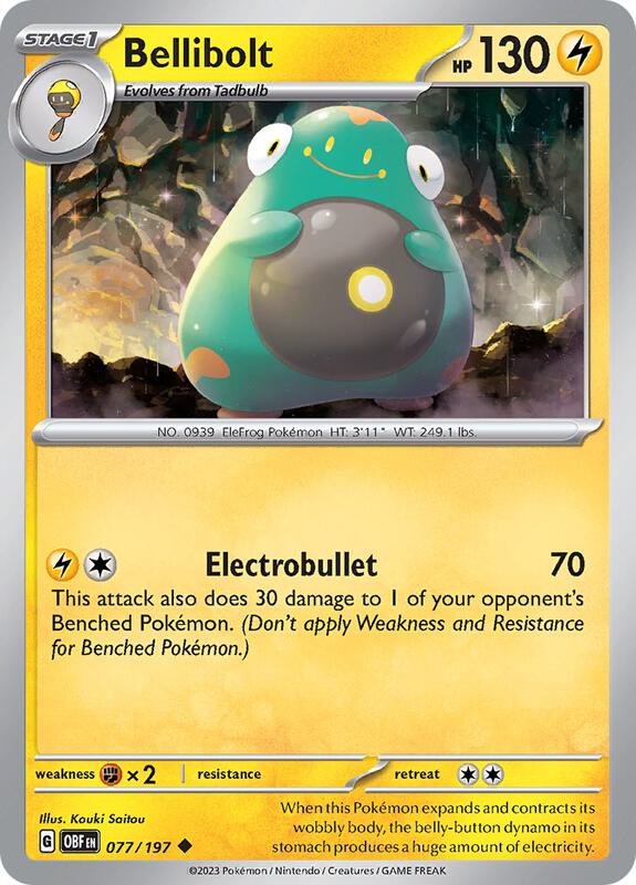 Bellibolt Pokemon card from SV03: Obsidian Flames
