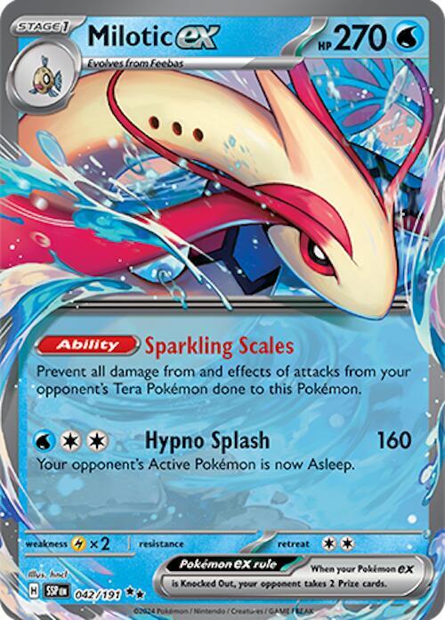 Milotic ex Pokemon card from SV08: Surging Sparks