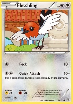 Fletchling Pokemon card from Phantom Forces