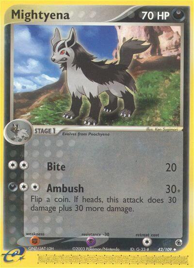 Mightyena Pokemon card from Ruby and Sapphire
