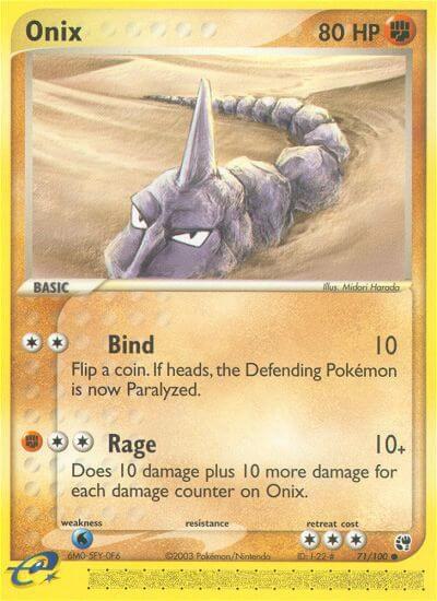 Onix Pokemon card from Sandstorm