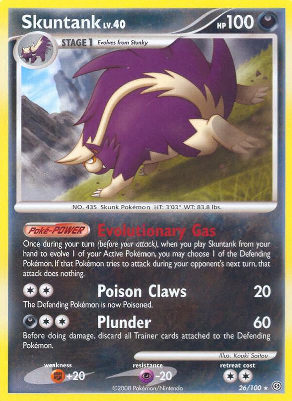 Skuntank Pokemon card from Stormfront