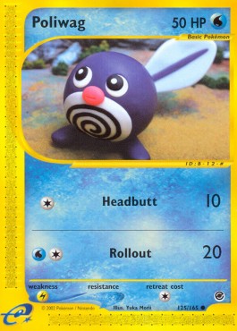 Poliwag Pokemon card from Expedition Base Set