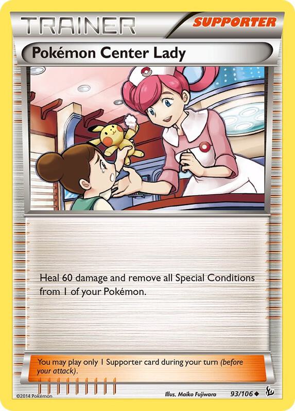 Pokemon Center Lady Pokemon card from XY - Flashfire