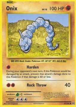 Onix Pokemon card from Evolutions