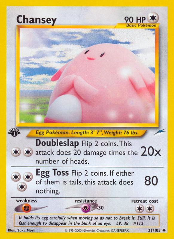 Chansey Pokemon card from Neo Destiny