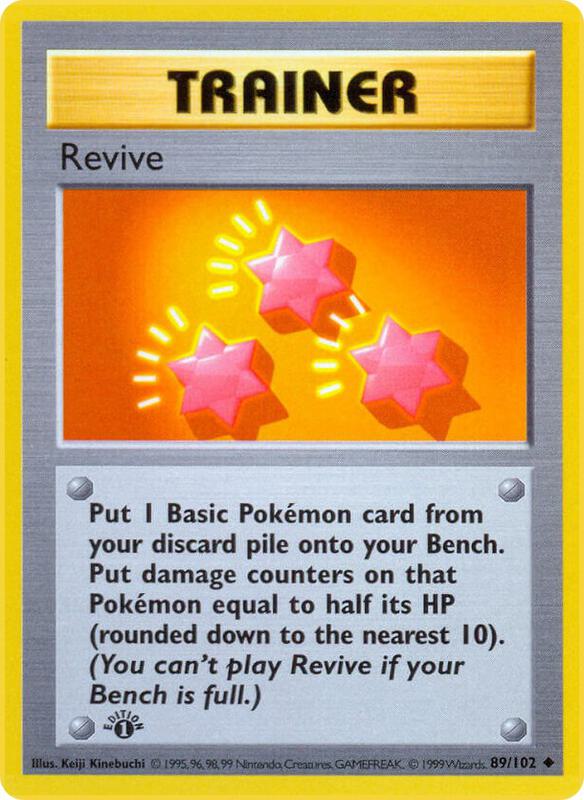 Revive Pokemon card from Base Set (Shadowless)