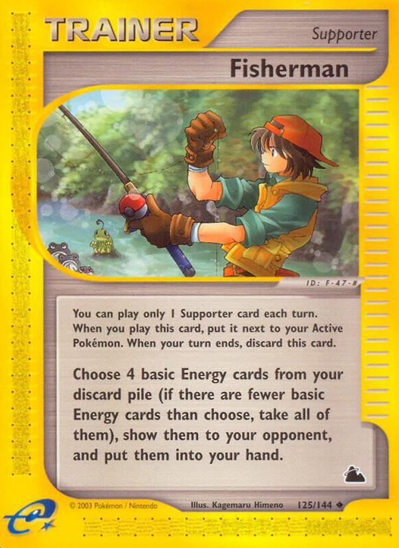 Fisherman Pokemon card from Skyridge