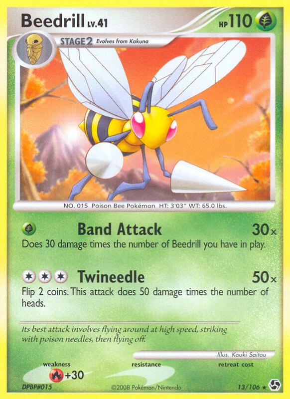 Beedrill Pokemon card from Great Encounters