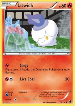 Litwick Pokemon card from Plasma Freeze
