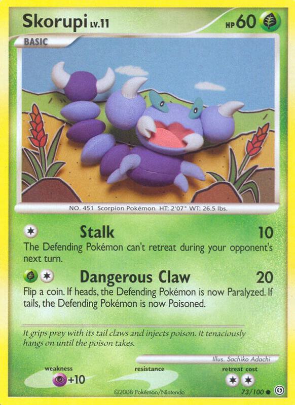Skorupi Pokemon card from Stormfront
