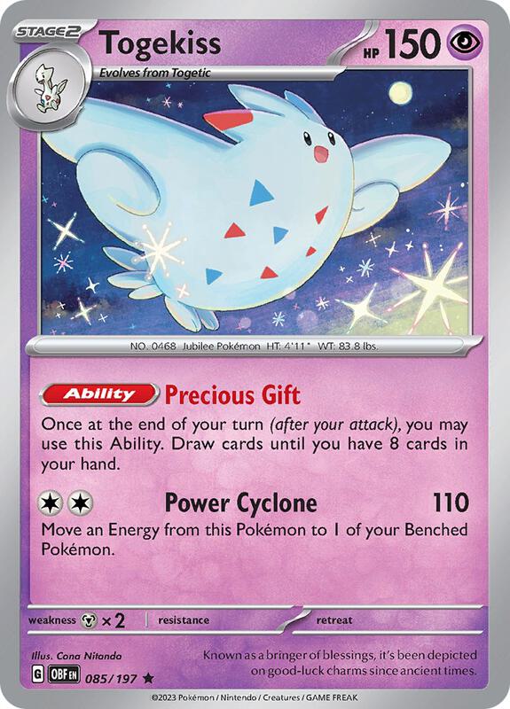 Togekiss Pokemon card from SV03: Obsidian Flames