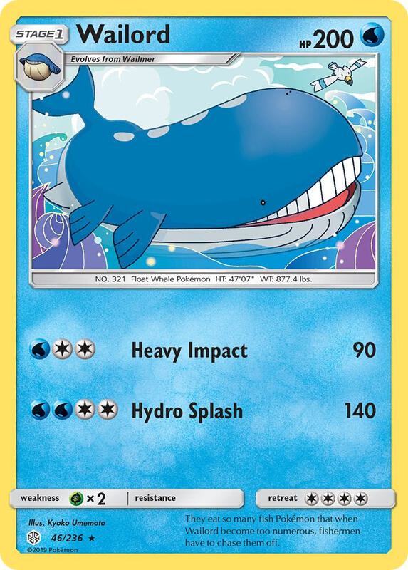 Wailord Pokemon card from SM - Cosmic Eclipse