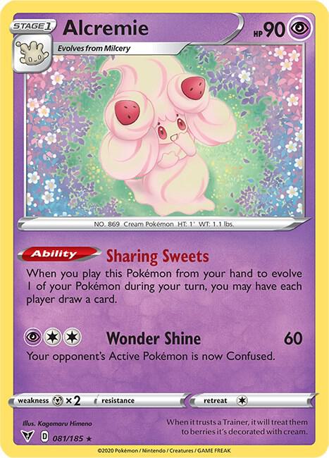 Alcremie Pokemon card from SWSH04: Vivid Voltage