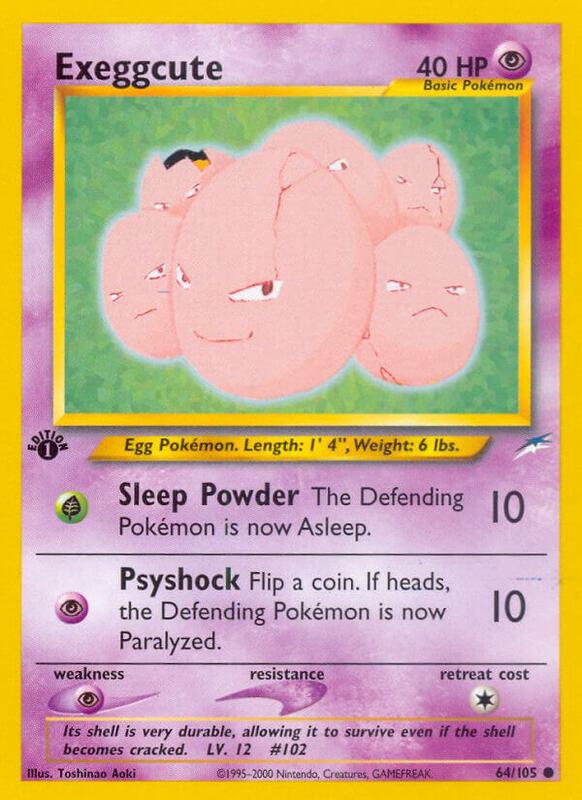 Exeggcute Pokemon card from Neo Destiny