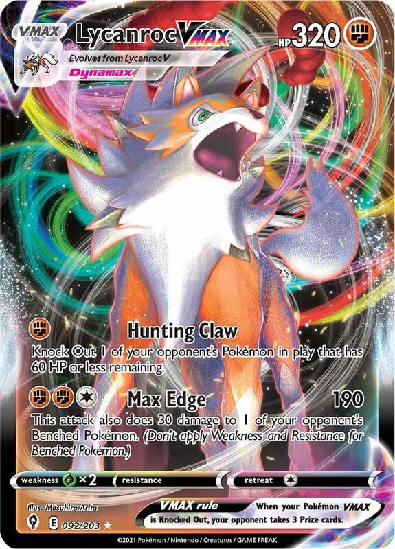 Lycanroc VMAX Pokemon card from SWSH07: Evolving Skies