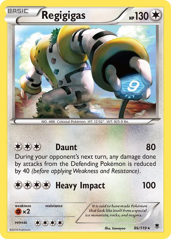 Regigigas Pokemon card from XY - Phantom Forces