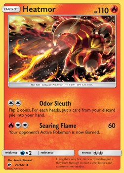 Heatmor Pokemon card from Burning Shadows