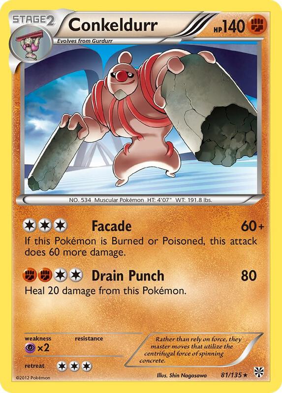 Conkeldurr Pokemon card from Plasma Storm