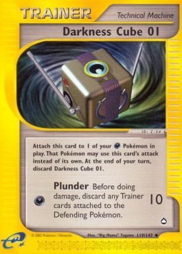 Darkness Cube 01 Pokemon card from Aquapolis