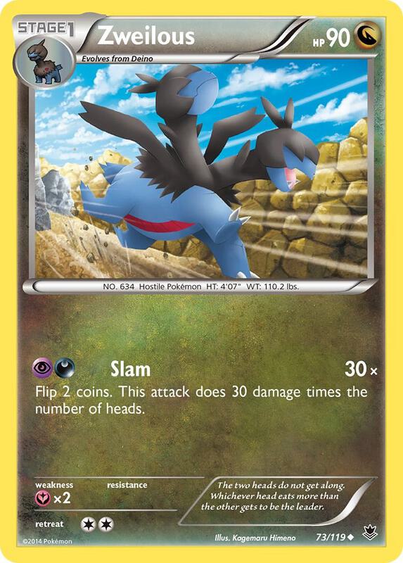 Zweilous Pokemon card from XY - Phantom Forces