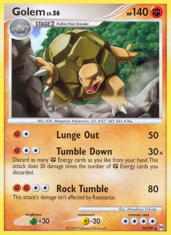 Golem Pokemon card from Arceus