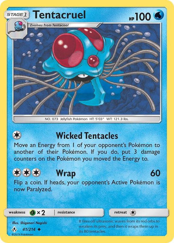 Tentacruel Pokemon card from SM - Unbroken Bonds