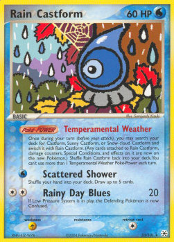 Rain Castform Pokemon card from EX Hidden Legends