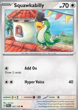 Squawkabilly Pokemon card from Journey Together