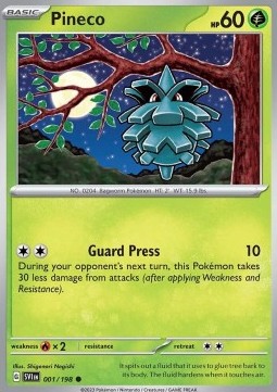 Pineco Pokemon card from Scarlet Violet