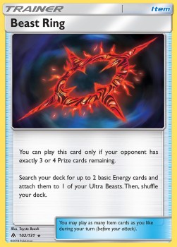 Beast Ring Pokemon card from Forbidden Light