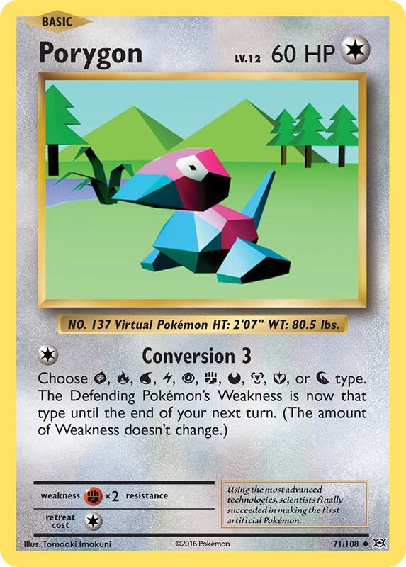 Porygon Pokemon card from XY - Evolutions