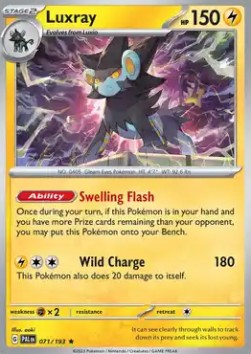 Luxray Pokemon card from Paldea Evolved